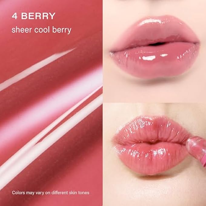 Melixir HYDRATING LIP GLOSS WITH COLLAGEN, SHEER COOL BERRY TINT, MOISTURIZING DAILY LIP BALM FOR INSTANT SHINE, VEGAN LIP TREATMENT, FOR DRY LIPS, CRUELTY-FREE, KOREAN SKINCARE  4 BERRY (0.5OZ/15G) - Image 4